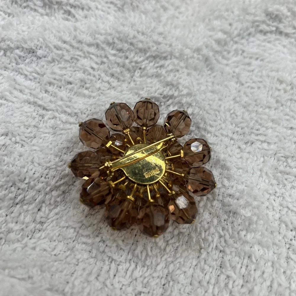 Vintage Austrian Topaz colored Crystal 1.75